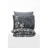 Parure de lit - 1 housse de couette 220 x 240 cm + 2 taies d'oreiller 60 x 60 cm - 100% coton renforcé - Anthracite