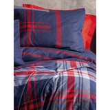 Parure de lit - 1 housse de couette 220 x 240 cm + 2 taies d'oreiller 60 x 60 cm - 100% coton renforcé - Rouge