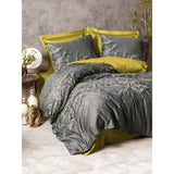 Parure de lit - 1 housse de couette 220 x 240 cm + 2 taies d'oreiller 60 x 60 cm - Satiné 100% coton - Anthracite