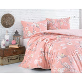 Parure de lit - 1 housse de couette 220 x 240 cm + 2 taies d'oreiller 60 x 60 cm - 100% coton renforcé - Poudre