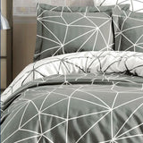 Parure de lit - 1 housse de couette 220 x 240 cm + 2 taies d'oreiller 60 x 60 cm - 100% coton renforcé - Gris