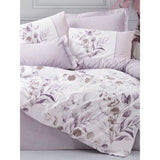 Parure de lit - 1 housse de couette 220 x 240 cm + 2 taies d'oreiller 60 x 60 cm - 100% coton renforcé - Lilas
