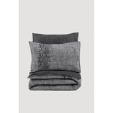 Parure de lit - 1 housse de couette 220 x 240 cm + 2 taies d'oreiller 60 x 60 cm - 100% coton renforcé - Gris