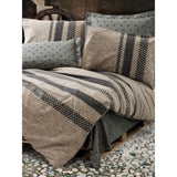 Parure de lit - 1 housse de couette 220 x 240 cm + 2 taies d'oreiller 60 x 60 cm - 100% coton renforcé - Brun