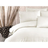 Parure de lit - 1 housse de couette 220 x 240 cm + 2 taies d'oreiller 60 x 60 cm - 70% polyester, 30% coton - Creme