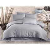 Parure de lit - 1 housse de couette 220 x 240 cm + 2 taies d'oreiller 60 x 60 cm - 70% polyester, 30% coton - Gris