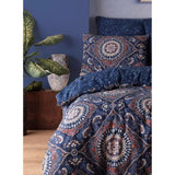 Parure de lit - 1 housse de couette 220 x 240 cm + 2 taies d'oreiller 60 x 60 cm - 65% coton, 35% polyester - Bleu