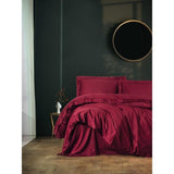 Parure de lit - 1 housse de couette 220 x 240 cm + 2 taies d'oreiller 60 x 60 cm - Satiné 100% coton - Rouge