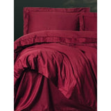 Parure de lit - 1 housse de couette 220 x 240 cm + 2 taies d'oreiller 60 x 60 cm - Satiné 100% coton - Rouge
