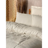 Parure de lit - 1 housse de couette 220 x 240 cm + 2 taies d'oreiller 60 x 60 cm - 100% coton renforcé - Creme