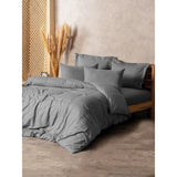 Parure de lit - 1 housse de couette 220 x 240 cm + 2 taies d'oreiller 60 x 60 cm - 100% coton renforcé - Gris