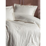 Parure de lit - 1 housse de couette 220 x 240 cm + 2 taies d'oreiller 60 x 60 cm - Satiné 100% coton - Écru