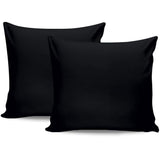 Parure de lit - 1 housse de couette 220 x 240 cm + 2 taies d'oreiller 60 x 60 cm - Satiné 100% coton - Noir