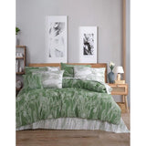 Parure de lit - 1 housse de couette 220 x 240 cm + 2 taies d'oreiller 60 x 60 cm - 100% coton renforcé - Vert