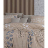 Parure de lit - 1 housse de couette 220 x 240 cm + 2 taies d'oreiller 60 x 60 cm - 100% coton renforcé - Beige