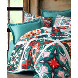 Parure de lit - 1 housse de couette 220 x 240 cm + 2 taies d'oreiller 60 x 60 cm - 100 % polyester microsatin - Vert