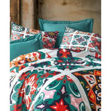 Parure de lit - 1 housse de couette 220 x 240 cm + 2 taies d'oreiller 60 x 60 cm - 100 % polyester microsatin - Vert