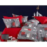 Parure de lit - 1 housse de couette 220 x 240 cm + 2 taies d'oreiller 60 x 60 cm - 100 % polyester microsatin - Gris