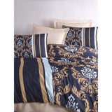 Parure de lit - 1 housse de couette 220 x 240 cm + 2 taies d'oreiller 60 x 60 cm - 100 % polyester microsatin - Bleu
