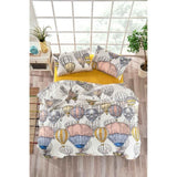 Parure de lit - 1 housse de couette 220 x 240 cm + 2 taies d'oreiller 60 x 60 cm - 100% coton renforcé - Moutarde