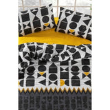 Parure de lit - 1 housse de couette 220 x 240 cm + 2 taies d'oreiller 60 x 60 cm - 100% coton renforcé - Noir