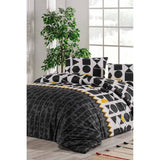 Parure de lit - 1 housse de couette 220 x 240 cm + 2 taies d'oreiller 60 x 60 cm - 100% coton renforcé - Noir