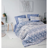 Parure de lit - 1 housse de couette 220 x 240 cm + 2 taies d'oreiller 60 x 60 cm - 100% coton renforcé - Bleu