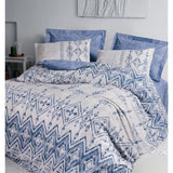 Parure de lit - 1 housse de couette 220 x 240 cm + 2 taies d'oreiller 60 x 60 cm - 100% coton renforcé - Bleu