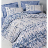 Parure de lit - 1 housse de couette 220 x 240 cm + 2 taies d'oreiller 60 x 60 cm - 100% coton renforcé - Bleu