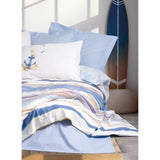 Parure de lit - 1 housse de couette 220 x 240 cm + 2 taies d'oreiller 60 x 60 cm - 100% coton renforcé - Bleu