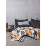 Parure de lit - 1 housse de couette 220 x 240 cm + 2 taies d'oreiller 60 x 60 cm - 100% coton renforcé - Gris