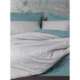Parure de lit - 1 housse de couette 220 x 240 cm + 2 taies d'oreiller 60 x 60 cm - 100% coton renforcé - Menthe