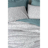Parure de lit - 1 housse de couette 220 x 240 cm + 2 taies d'oreiller 60 x 60 cm - 100% coton renforcé - Menthe