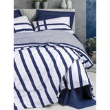 Parure de lit - 1 housse de couette 220 x 240 cm + 2 taies d'oreiller 60 x 60 cm - 100% coton renforcé - Bleu
