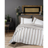 Parure de lit - 1 housse de couette 220 x 240 cm + 2 taies d'oreiller 60 x 60 cm - 100% coton renforcé - Brun