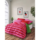 Parure de lit - 1 housse de couette 220 x 240 cm + 2 taies d'oreiller 60 x 60 cm - 100% coton renforcé - Rose