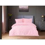 Parure de lit - 1 housse de couette 220 x 240 cm + 2 taies d'oreiller 60 x 60 cm - Satiné 100% coton - Rose