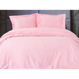 Parure de lit - 1 housse de couette 220 x 240 cm + 2 taies d'oreiller 60 x 60 cm - Satiné 100% coton - Rose