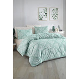 Parure de lit - 1 housse de couette 220 x 240 cm + 2 taies d'oreiller 60 x 60 cm - 65% coton, 35% polyester - Vert