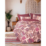 Parure de lit - 1 housse de couette 220 x 240 cm + 2 taies d'oreiller 60 x 60 cm - 100% coton renforcé - Rouge