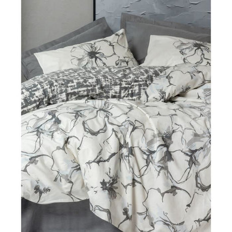 Parure de lit - 1 housse de couette 220 x 240 cm + 2 taies d'oreiller 60 x 60 cm - 100% coton renforcé - Anthracite