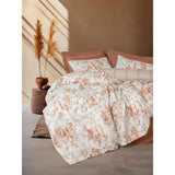 Parure de lit - 1 housse de couette 220 x 240 cm + 2 taies d'oreiller 60 x 60 cm - 100% coton renforcé - Cannelle