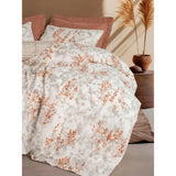 Parure de lit - 1 housse de couette 220 x 240 cm + 2 taies d'oreiller 60 x 60 cm - 100% coton renforcé - Cannelle