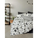 Parure de lit - 1 housse de couette 220 x 240 cm + 2 taies d'oreiller 60 x 60 cm - 100% coton renforcé - Noir