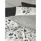 Parure de lit - 1 housse de couette 220 x 240 cm + 2 taies d'oreiller 60 x 60 cm - 100% coton renforcé - Noir