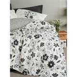 Parure de lit - 1 housse de couette 220 x 240 cm + 2 taies d'oreiller 60 x 60 cm - 100% coton renforcé - Noir