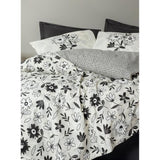 Parure de lit - 1 housse de couette 220 x 240 cm + 2 taies d'oreiller 60 x 60 cm - 100% coton renforcé - Noir