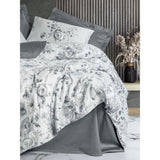 Parure de lit - 1 housse de couette 220 x 240 cm + 2 taies d'oreiller 60 x 60 cm - Satiné 100% coton - Gris