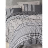 Parure de lit - 1 housse de couette 220 x 240 cm + 2 taies d'oreiller 60 x 60 cm - 100% coton renforcé - Vison