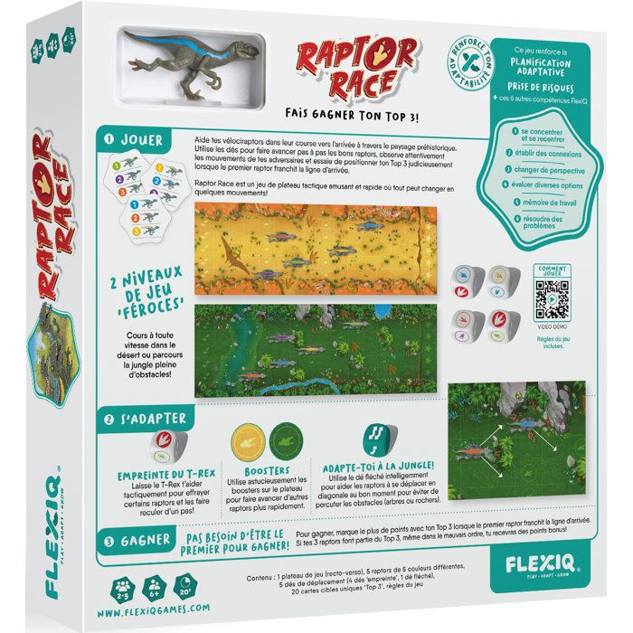 Jeu d'ambiance - ASMODEE - Raptor Race - 2 a 6 joueurs - a partir de 8 ans - Intérieur